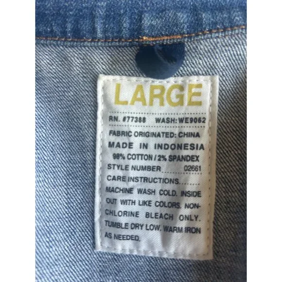 J. Crew Womens Lg Blue Cotton Denim Jacket Button Up Classic Trucker Medium Wash - Picture 4 of 9